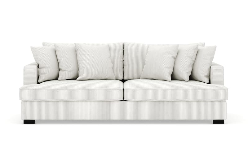 Rossita 4-personers Dyb Sofa i Jernbanefløjl, Offwhite