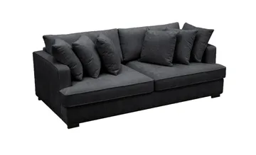 Rossita 4-personers Dyb Sofa i Chenille - Sort - Møbler - Sofaer - 4 personers sofa