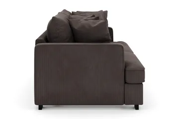 Rossita 4-personers Dyb Sofa i Jernbanefløjl - Mørkegrå - Møbler - Sofaer - Velour sofaer