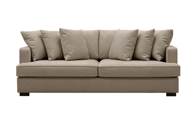 Rossita 4-personers Dyb Sofa i Stof, Brun