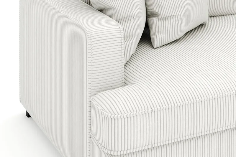 Rossita 4-personers Dyb Sofa i Jernbanefløjl - Offwhite - Møbler - Sofaer - Velour sofaer