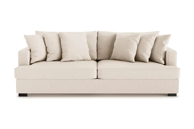 Rossita 4-personers Dyb Sofa i Jernbanefløjl, Beige