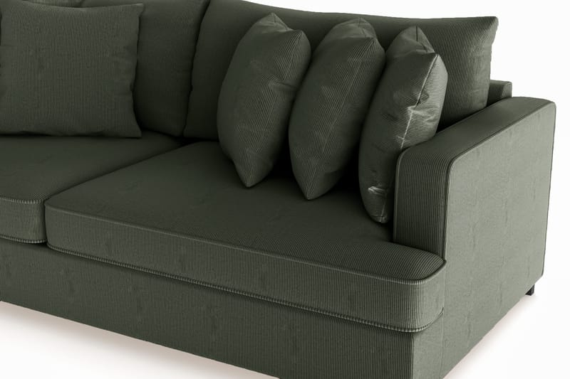 Rossita 4-personers Dyb Sofa i Jernbanefløjl - Mørkegrøn - Møbler - Sofaer - 4 personers sofa