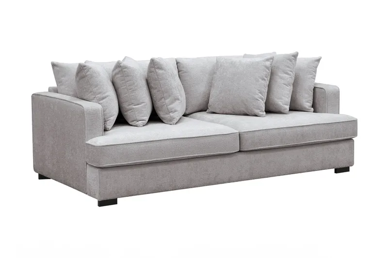 Rossita 4-personers Dyb Sofa i Chenille - Grå / Brun - Møbler - Sofaer - 4 personers sofa