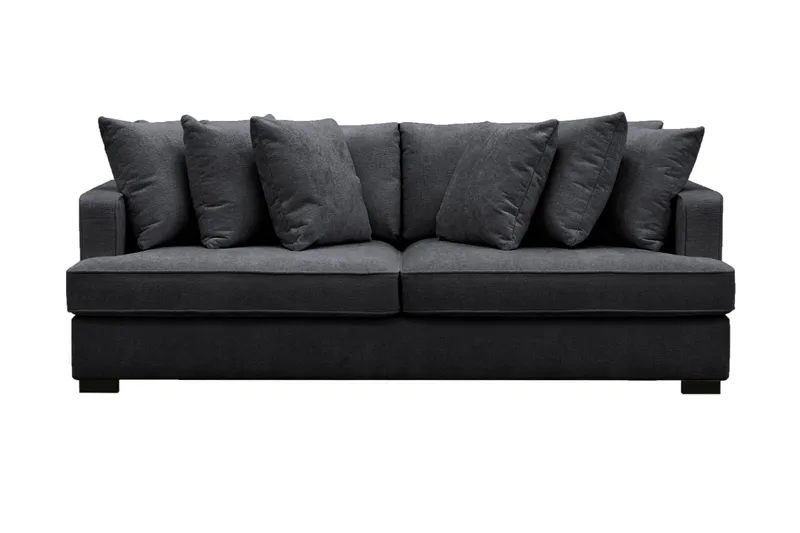 Rossita 4-personers Dyb Sofa i Chenille, Sort