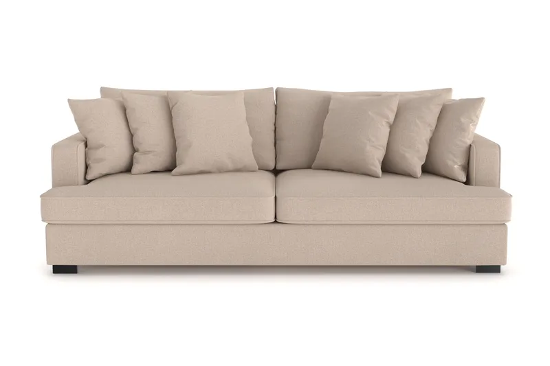 Rossita 4-personers Dyb Sofa i Stof - Beige - Møbler - Sofaer - 4 personers sofa