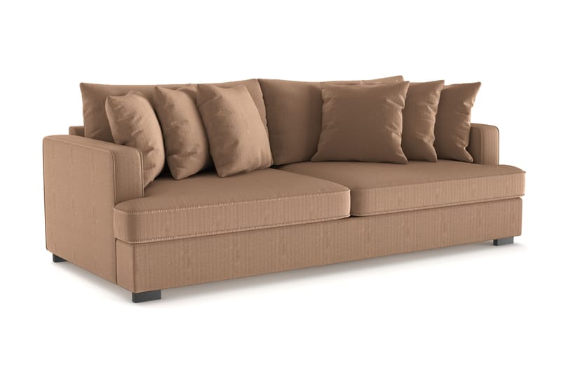 Rossita 4-personers Dyb Sofa i Jernbanefløjl - Brun - Møbler - Sofaer - 4 personers sofa