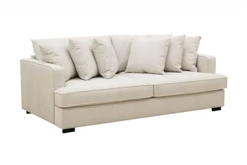 Rossita 4-personers dyb stofsofa - Beige - Møbler - Sofaer - 4 personers sofa