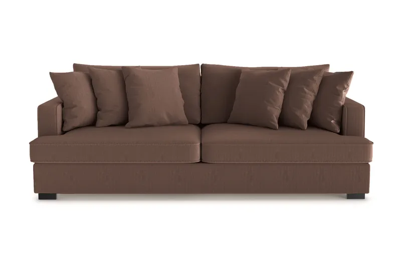Rossita 4-personers Dyb Sofa i Jernbanefløjl - Brun - Møbler - Sofaer - 4 personers sofa