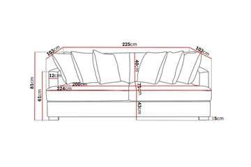 Rossita 4-personers Dyb Sofa i Stof - Brun - Møbler - Sofaer - 4 personers sofa