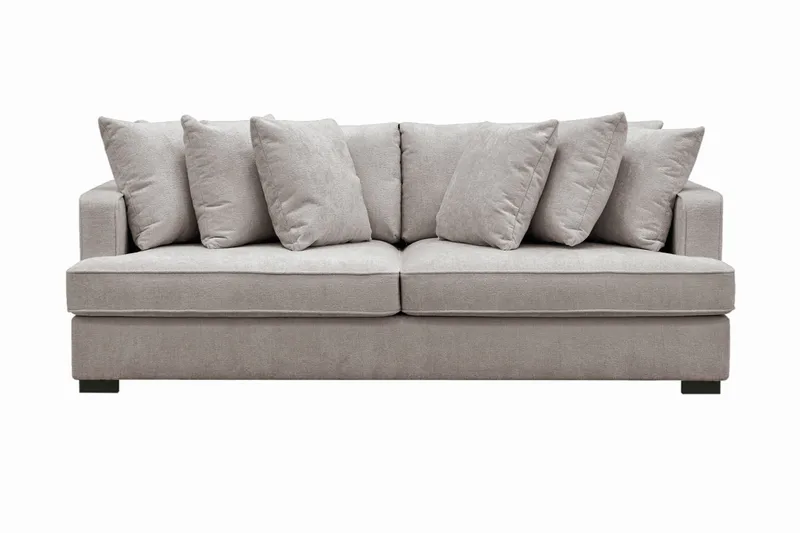 Rossita 4-personers Dyb Sofa i Chenille - Grå / Brun - Møbler - Sofaer - 4 personers sofa