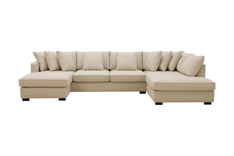 Rossita 5-personers Højrevendt U-formet Dyb Sofa med Divan og Chaiselong i Bouclé - Beige - Møbler - Sofaer - U Sofa