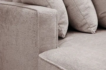 Rossita 5-personers Højrevendt U-formet Dyb Sofa med Divan og Chaiselong i Chenille - Trenza 08, Grå/Brun Chenille - Møbler - Sofaer - U Sofa