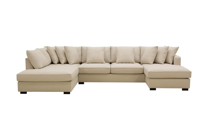 Rossita 5-personers Venstrevendt U-formet Dyb Sofa med Divan og Chaiselong i Bouclé - Beige - Møbler - Sofaer - U Sofa