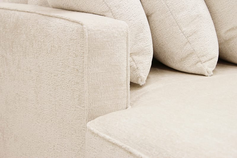 Rossita 5-personers Højrevendt U-formet Dyb Sofa med Divan og Chaiselong i Chenille - Beige - Møbler - Sofaer - U Sofa