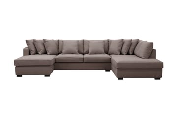 Rossita 5-personers Højrevendt U-formet Dyb Sofa med Divan og Chaiselong i Stof