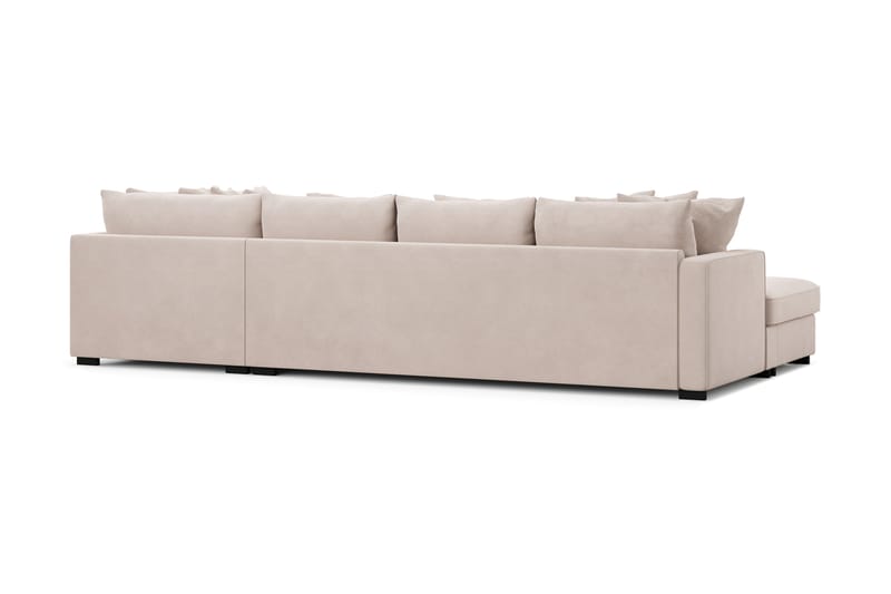 Rossita 5-personers Højrevendt U-formet Dyb Sofa med Divan og Chaiselong i Fløjl - Beige - Møbler - Sofaer - U Sofa
