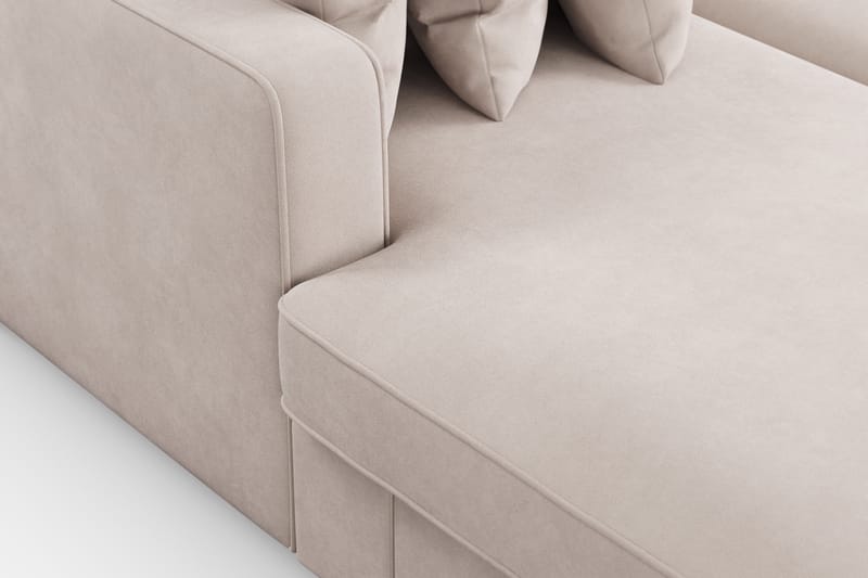 Rossita 5-personers Højrevendt U-formet Dyb Sofa med Divan og Chaiselong i Fløjl - Beige - Møbler - Sofaer - U Sofa