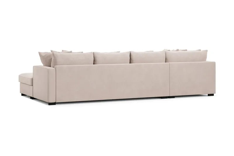 Rossita 5-personers Venstrevendt U-formet Dyb Sofa med Divan og Chaiselong i Fløjl - Beige - Møbler - Sofaer - U Sofa