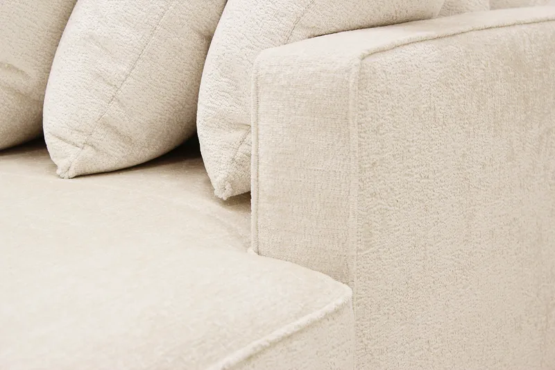 Rossita 5-personers Venstrevendt U-formet Dyb Sofa med Divan og Chaiselong i Chenille - Beige - Møbler - Sofaer - U Sofa