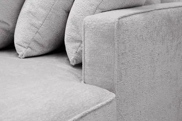 Rossita 5-personers Venstrevendt U-formet Dyb Sofa med Divan og Chaiselong i Chenille - Trenza 03, Grå Chenille - Møbler - Sofaer - U Sofa
