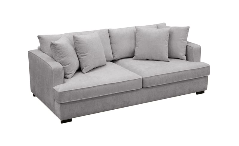 Rossita Dyb 3-personers sofa i chenille - Lys Grå - Møbler - Sofaer - 3 personers sofa