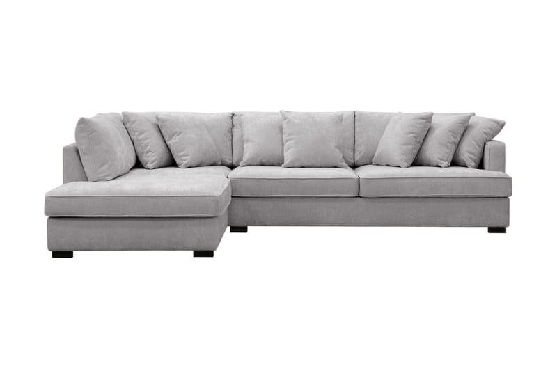 Rossita Dyb 4-personers L sofa i chenille med chaiselong Venstre - Lys Grå - Møbler - Sofaer - Sofa med chaiselong