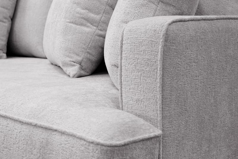 Rossita Dyb 4-personers L sofa i chenille med chaiselong Venstre - Lys Grå - Møbler - Sofaer - Sofa med chaiselong