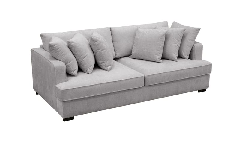 Rossita Dyb 4-personers sofa i chenille - Lys Grå - Møbler - Sofaer - 4 personers sofa