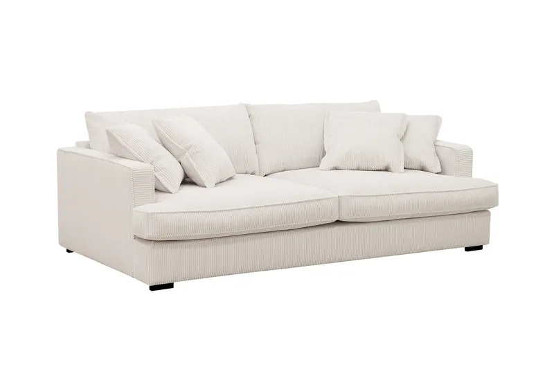 Rossita Lyx 2,5-personers ekstra dyb sofa i fløjl - Naturhvid - Møbler - Sofaer - 3 personers sofa
