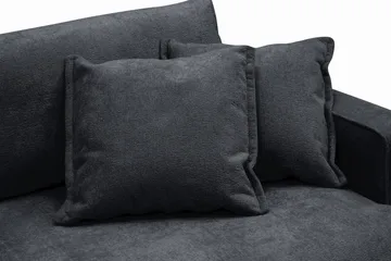 Rossita Lyx 2,5-personers ekstra dyb sofa i chenille - Trenza 01, Sort Chenille - Møbler - Sofaer - 3 personers sofa