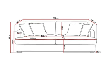 Rossita Lyx 2,5-personers ekstra dyb sofa i Jernbanefløjl - Beige - Møbler - Sofaer - 3 personers sofa