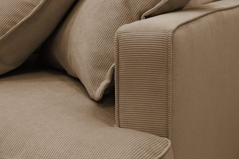 Rossita Lyx 2,5-personers ekstra dyb sofa i fløjl - Lysebrun - Møbler - Sofaer - 3 personers sofa