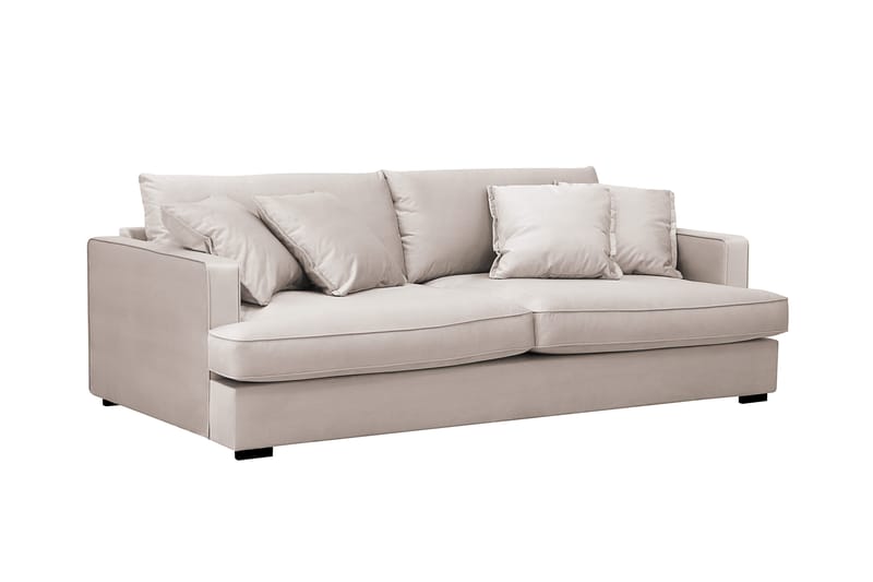 Rossita Lyx 2,5-personers ekstra dyb sofa i velour - Beige - Møbler - Sofaer - Velour sofaer