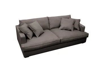 Rossita Lyx 2,5-personers ekstra dyb sofa i fløjl - Taupe - Møbler - Sofaer - 3 personers sofa