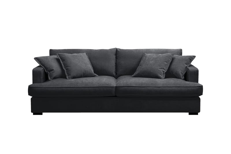 Rossita Lyx 2,5-personers ekstra dyb sofa i chenille - Sort - Møbler - Sofaer - 3 personers sofa