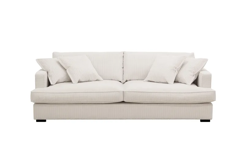 Rossita Lyx 2,5-personers Ekstra dyb Sofa i Fløjl - Naturhvid - Møbler - Sofaer - 3 personers sofa