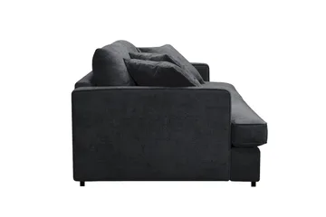 Rossita Lyx 2,5-personers ekstra dyb sofa i chenille - Trenza 01, Sort Chenille - Møbler - Sofaer - 3 personers sofa
