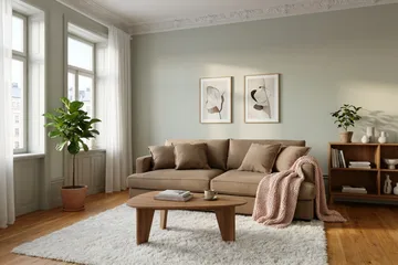 Rossita Lyx 2,5-personers ekstra dyb sofa i Jernbanefløjl - Lysebrun - Møbler - Sofaer - 3 personers sofa