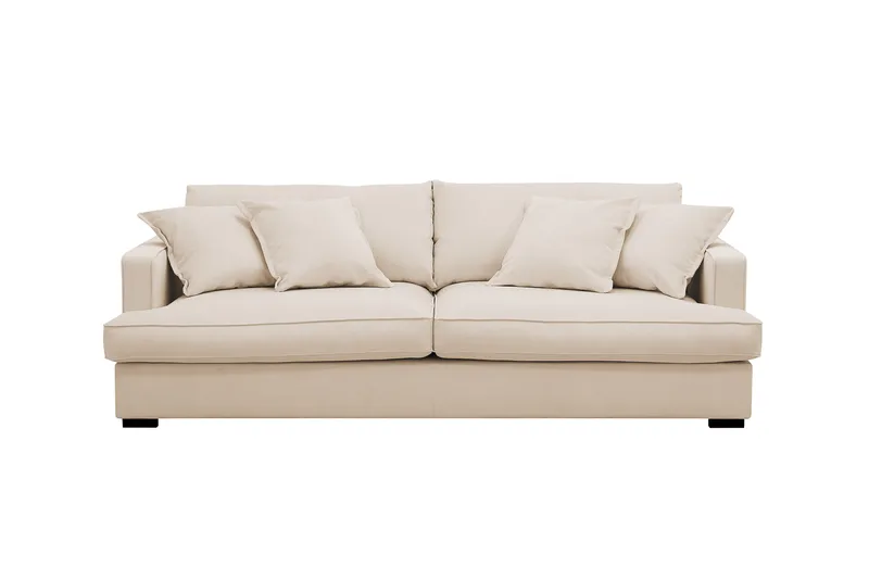 Rossita Lyx 2,5-personers ekstra dyb sofa i fløjl - Beige - Møbler - Sofaer - 3 personers sofa