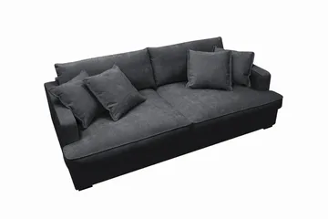 Rossita Lyx 2,5-personers ekstra dyb sofa i chenille - Trenza 01, Sort Chenille - Møbler - Sofaer - 3 personers sofa