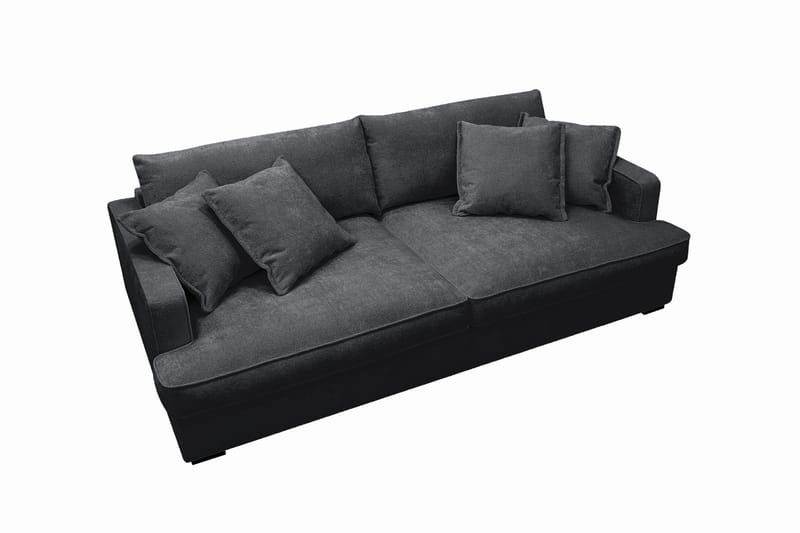 Rossita Lyx 2,5-personers ekstra dyb sofa i chenille - Sort - Møbler - Sofaer - 3 personers sofa