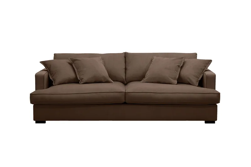 Rossita Lyx 2,5-personers ekstra dyb sofa i fløjl - Mørkebrun - Møbler - Sofaer - 3 personers sofa