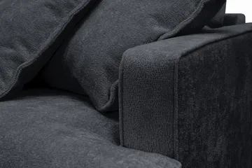 Rossita Lyx 2,5-personers ekstra dyb sofa i chenille - Trenza 01, Sort Chenille - Møbler - Sofaer - 3 personers sofa