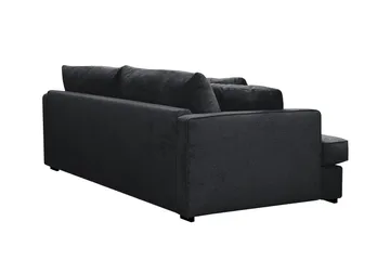 Rossita Lyx 2,5-personers ekstra dyb sofa i chenille - Trenza 01, Sort Chenille - Møbler - Sofaer - 3 personers sofa