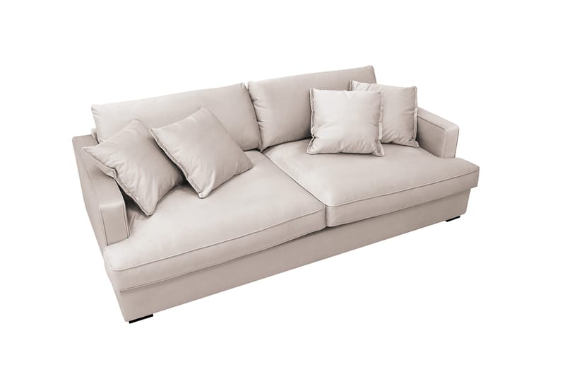 Rossita Lyx 2,5-personers ekstra dyb sofa i velour - Beige - Møbler - Sofaer - Velour sofaer