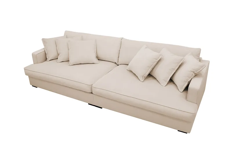 Rossita Lyx 3,5-personers Ekstra Dyb Sofa i Jernbanefløjl - Beige - Møbler - Sofaer - 4 personers sofa