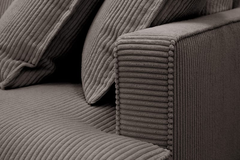 Rossita Lyx 3,5-personers Ekstra Dyb Sofa i Jernbanefløjl - Mørkegrå - Møbler - Sofaer - 4 personers sofa