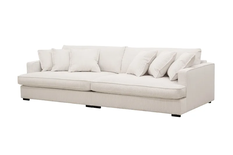 Rossita Lyx 3,5-personers Ekstra Dyb Sofa i Jernbanefløjl - Offwhite - Møbler - Sofaer - 4 personers sofa