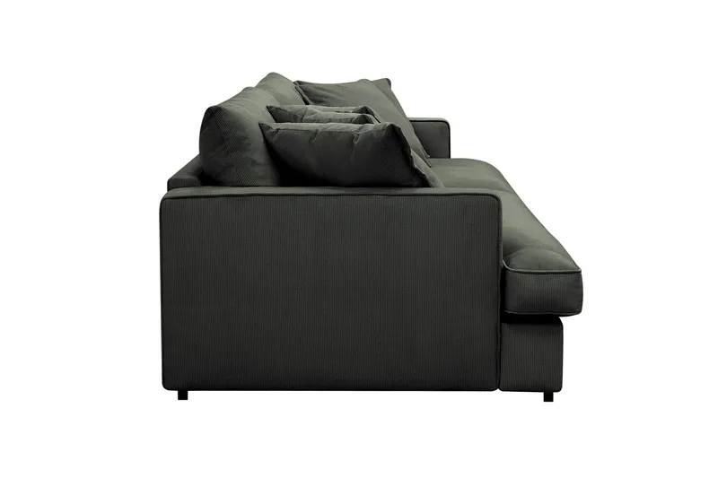 Rossita Lyx 3,5-personers Ekstra Dyb Sofa i Jernbanefløjl - Mørkegrøn - Møbler - Sofaer - 4 personers sofa